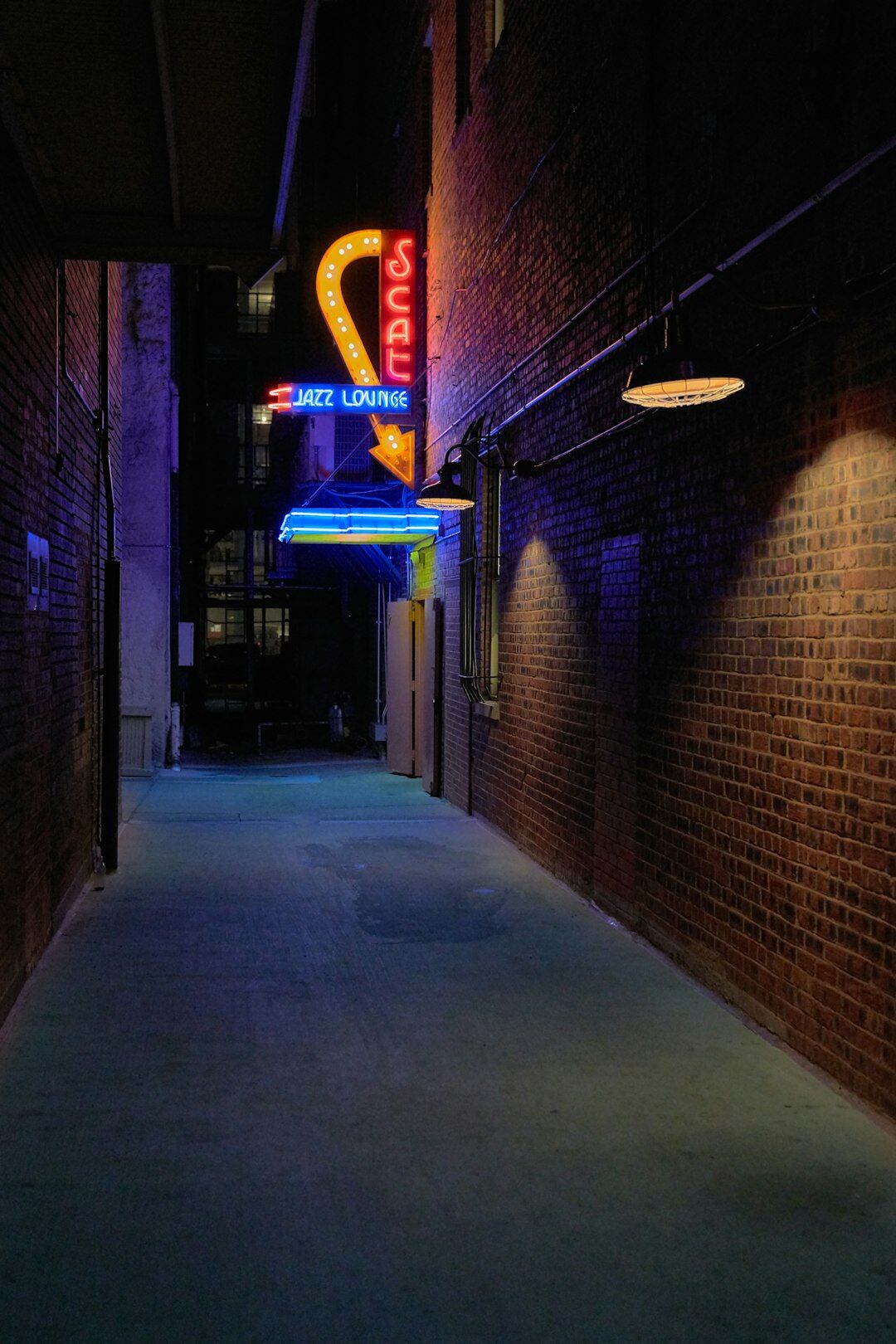 suspenseful dark alley at night