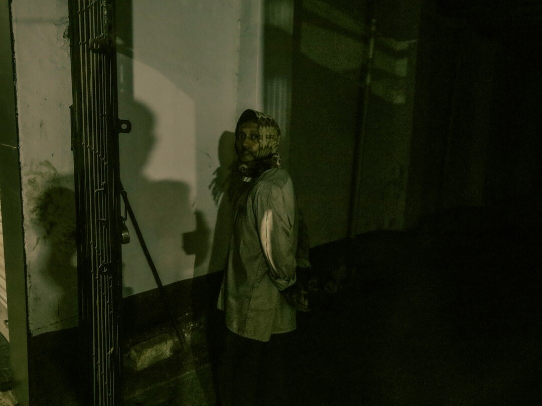 mysterious shadow in dark alley
