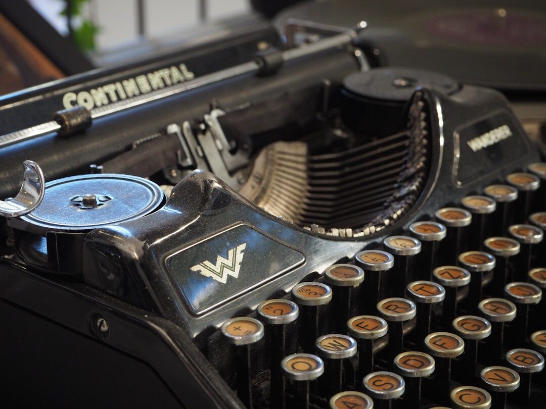 Close up of vintage typewriter keys